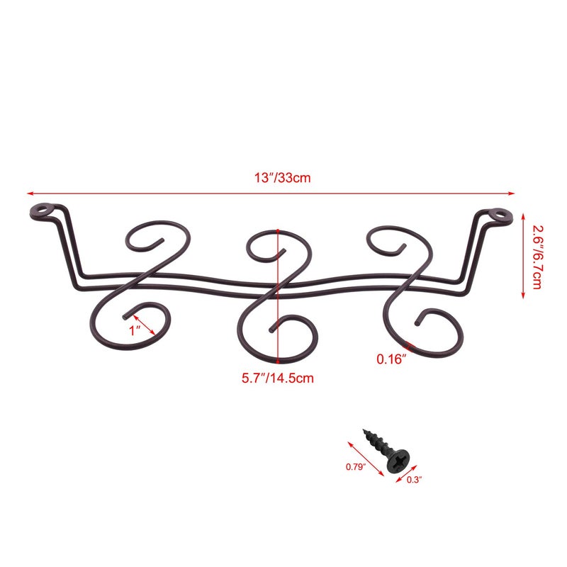 MOCOUM 2 Pack Under Cabinet Stemware Rack, Wine Glass Hanger Rack Wire Holder Storage for Cabinet Kitchen Bar - Image 3